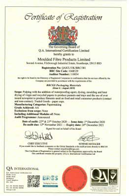 Certificate of registration